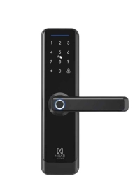 Cerradura electronica inteligente mirati app 5 mtodos de apertura aplicacin mvil, huella digital, cdigo de pin, llave fsica, tarjeta rf cerradura de seguridad negra