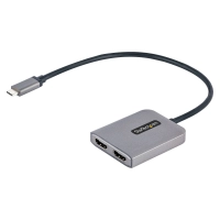 Startech.com adaptador usb-c a hdmi doble - hub mst usb tipo c - divisor splitter hdmi 4k 60hz - hdr - solo windows - 3840 × 2160 - 2 x salida hdmi - usb