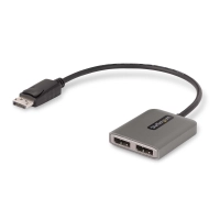Startech.com hub mst de 2 puertos displayport 1.4 - divisor splitter dp para 2 monitores - adaptador dp a 2x dp 5k 60hz - solo windows - 3840 × 2160 - displayport - usb