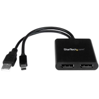Startech.com adaptador multimonitor de 2 puertos - hub mst mini displayport 1.2 a displayport - 2x4k30hz - escritorio extendido en windows - 30hz a 60hz - 3840 × 2160 - 2m distancia máxima de funcionamiento - displayport - usb