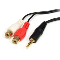 Startech.com cable de 1.8m de audio estéreo mini jack a rca - macho a hembra - cable for dispositivo de audio - negro