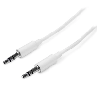Startech.com cable de 1 metro delgado de audio estéreo con plug mini jack de 3.5mm - macho a macho - blanco - cable for dispositivo de audio, ipod, iphone, ipad - blanco