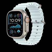 49mm ice blue ocean band - natural titanium finish