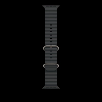 49mm black ocean band - natural titanium finish