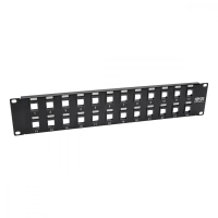 Panel de parcheo vacío de conexiones sin blindaje rj45 keystone / multimedia de 24 puertos de 2u - ethernet rj45, usb, hdmi, cat5e / 6 n062-024-kj