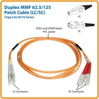 Cable patch - tripp lite, modelo n316-10m, cable patch de fibra dúplex multimodo 62.5µm  125µm (lcsc), 10 m [33 pies]