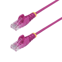 Startech.com cable ethernet cat6 delgado de 15m rosa - utp - cobre puro - 28awg - rj45 - snagless - lszh - probado con fluke - cable for dispositivo de red, bastidor, panel de conexión, conmutador poe, cámara ip - 1gbits - cable de conexión - unshielded twisted pair (utp) - oro conector chapado - oro contacto chapado - lszh - 28 awg - rosa