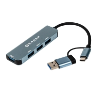 Naceb hub usb-c/a a 4 puertos usb 3.0 na-0126
