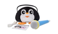 Bocina bluetooth karaoke micrófono alámbrico nbk-kids karaoke bt usb aux 3.5  radio fm lector micro sd pingüino