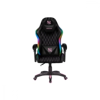 Silla gamer rgb inclinacion respaldo 145 clase 4 140-150kg nsg-rgb1 foam 350mm 63cm*64cm*121-131cm cojin lumbar y cabeza negro/fuscia