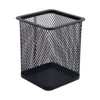 Porta lapices nextep cuadrado mediano malla metalica 8x8x9.7cms