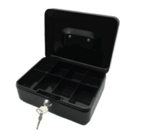 Caja dinero nextep metálica mediana 20cm color negro