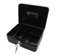 Caja dinero nextep metálica grande 25cm color negro