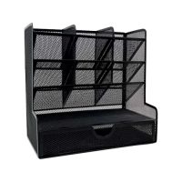 Organizador nextep malla metalica para escritorio multi secciones con cajon