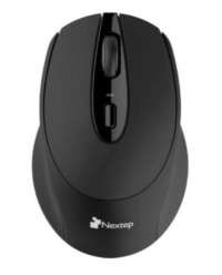 Mouse nextep inalámbrico ergónomico usb 1600 dpi batería incluida color negro