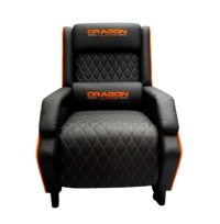 Sofá gamer reclinable dragon xt modelo draco color negro-naranja