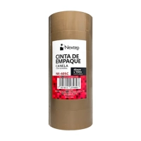 Cinta de empaque canela nextep ne-605c uso general 48mm x 150mm con 6 piezas
