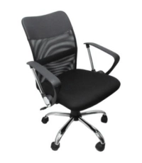 Silla ejecutiva nextep ne-650e altura ajustable y reclinable giratoria y cromada - color negro.