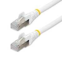 Startech.com cable de 1.5m de red ethernet cat6a - blanco - lszh - 10gb - 500mhz - poe++ de 100w - snagless sin pestillo - rj-45 - sftp - cable for dispositivo de red - 10gbits - cable de conexión - apantallado - oro contacto chapado - lszh - 27 awg - blanco