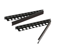 Organizador de cables con tapa 19 pulg.x1.75 negro liso