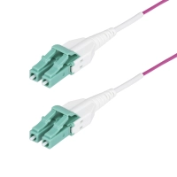 Startech.com cable de fibra óptica multimodo om4 lc a lc upc de 3m - 50125 - 100g - violeta érica - cable uniboot de fibra - riser ofnr - cable for dispositivo de red, conmutador, servidor, transceptor - 100gbits - cable de conexión - ofnr, tarjeta elevadora - 50125 µm