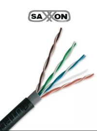 Saxxon outpcat5ecopext100 - bobina de 100 metros de cable utp cat5e 100  cobre exterior con doble forro color negro ideal para cableado de redes