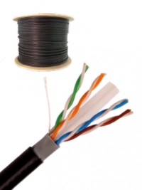 Cable utp saxxon cca de 305m/ categoria 6/ exterior/ doble forro/ color negro