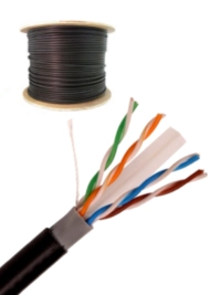 Saxxon outpcat6ccaext- cable utp cca de 305m - categoría 6 para exteriores, con doble forro y color negro