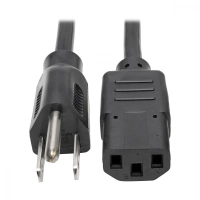 Cable de alimentación para p006-001 computadora - nema 5-15p a c13 - 10a, 125v, 18 awg, 30.5 cm [1 pie], negro