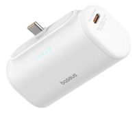 Power bank baseus 5000mah 20w, 2 puertos tipo c, bateria porttil color blanco