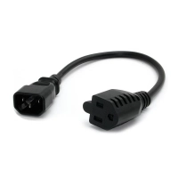 Startech.com cable de 0.3m de extensión de alimentación, iec 320 c14 a nema 5-15r, 10a 125v, 18awg, cable de corriente para impresora - para computador, servidor, impresora, monitor - iec 60320 c14  nema 5-15r - 18 medida - 125 v ac  10a - negro - 1 solamente