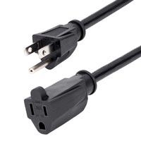 Cable de 6m de extension de alimentacion - nema 5-15r a nema 5-15p - 13a 125v, 16awg - cable de extension de corriente para computadoras - cable de respuesto de corriente - ul
