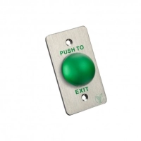 Yli pbk818a - botón de salida tipo hongo, carcasa de acero inoxidable con acabado trefilado, botón verde, función ncno