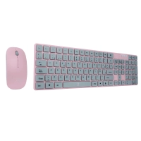 Kit inalámbrico teclado+mouse perfect kids balloon rosa pc-201069