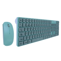 Kit teclado y mouse perfect choice pc-201243 - turquesa, 10 m, 800 / 1000 / 1600 dpi