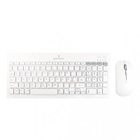 Kit de teclado y mouse regargable inalambrico zebrary perfect choice blanco