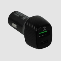 Adaptador de corriente para auto usb y tipo c perfect choice negro Adaptador de corriente para auto usb y tipo c perfect choice negro