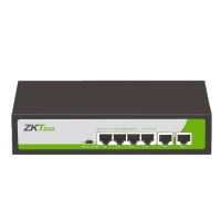 Zkteco pe04255c -switch de 4 puertos fast ethernet poe af - at   2 puertos rj45 10100  soporta hasta 250 mts sobre utp cat 6  protección contra descargas   no administrable