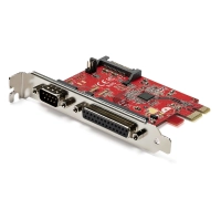 Startech.com tarjeta pci express con puerto serial y paralelo, tarjeta adaptadora combo pcie con puerto paralelo db25 y puerto serie rs232 - pci express 2.0 x1 - 1 x número de puertos paralelos externos - 1 x número de puertos serie externos