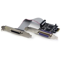 Startech.com adaptador tarjeta pci-express pci-e paralelo de 2 puertos db25 ieee1284 - spp epp ecp perfil bajo - pci express x1 - pc - 2 x número de puertos paralelos externos
