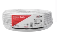 Cable siames dahua - pfm941i-rg59n21-100 diseñado para videovigilancia que integra un cable coaxial rg59 para la señal de video y un cable de alimentación