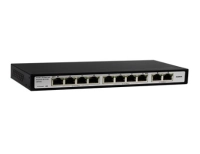 Switch poe de 8 canales - total power 120w, en modo cctv puedes conectar cámaras ip hasta 250 mts