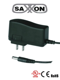 Saxxon psu12005e - fuente de poder regulada de 12 vcc 0.5 amper conector macho especial para camaras de cctv consumo de 5w
