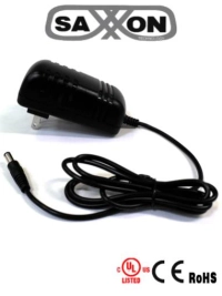 Saxxon psu1202e - fuente de poder regulada de 12 vcc 2 amperes con cable de 1.2 metros conector macho especial para camaras de cctv usos multiples