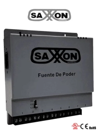 Saxxon energia psu1208a - fuente de poder regulable metálica 8 ch voltaje de ajuste 12v 13v o 15v cc salida 8 amp en los 8 canales máximo 1 amp canal
