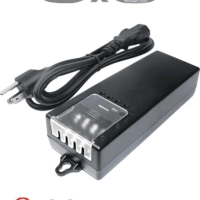 Fuente de poder/ saxxon/ psu1250d4d/ fuente de poder de poder de 4 canales 12 vcc 5 amperes/ 1.25 amper por canal/ color negro/ entrada 100 v ca - 240 v ca/ con protección de descargas
