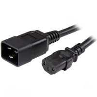 Startech.com cable de 1m de extensión, cable alargador iec 320 c13 a iec 320 c20 negro, 15a 125v, 14awg, cable de alimentación, ul - para computadora de escritorio, servidor, unidad de distribución eléctrica, monitor, impresora - iec 60320 c13  iec 60320 c20 - 125 v ac  15a - negro - 1 solamente