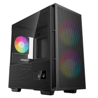 Gabinete gaming  deepcool ch360 digital (r-ch360-bkape3d-g-1) - mini-itxmicro-atx, cristal templado, pantalla digital, 3 ventiladores