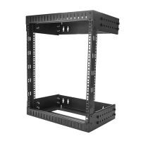 Startech.com rack de servidores abierto de 12u de pared de 19 pulgadas - 2 postes - profundidad ajustable - para equipo de redes - spcc, acero - 90kg capacidad máxima de peso - 90kg capacidad de peso estático