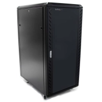 Gabinete rack startech para servidores 25u 19 4 postes con cerradura y seguro - rack con ruedas y rieles de montaje ajustables para equipo de red